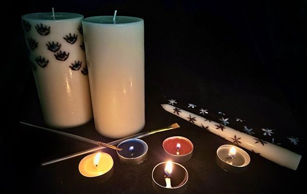 Decorative Candle Painting