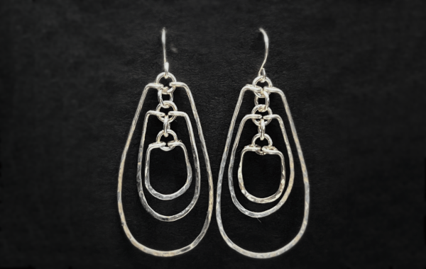 Sterling Silver Triple Loop Earrings